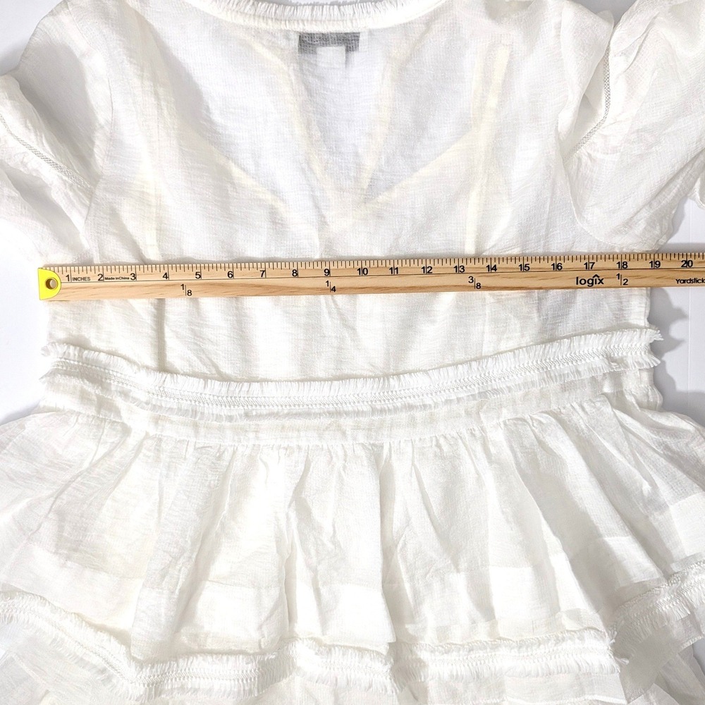 Labelrail x Collyer Twins White Tiered Boho Mini Dress Size 10 - Picture 14 of 16